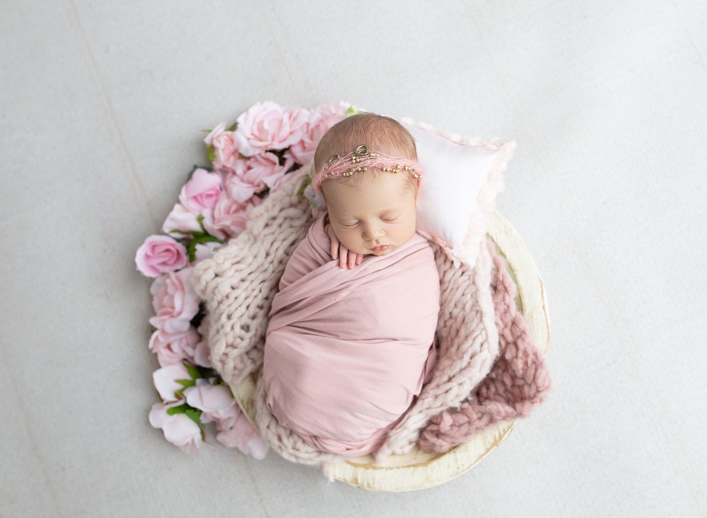 newborn photoshoot pink