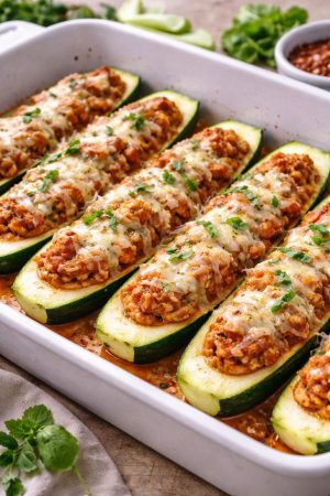 Chicken Parm Zucchini Boats
