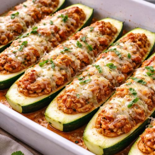 Chicken Parm Zucchini Boats