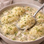 Comforting chicken and dumplings bowl