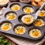 Baked eggs with parmesan and herbs