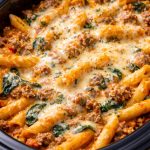 crockpot penne pasta close-up