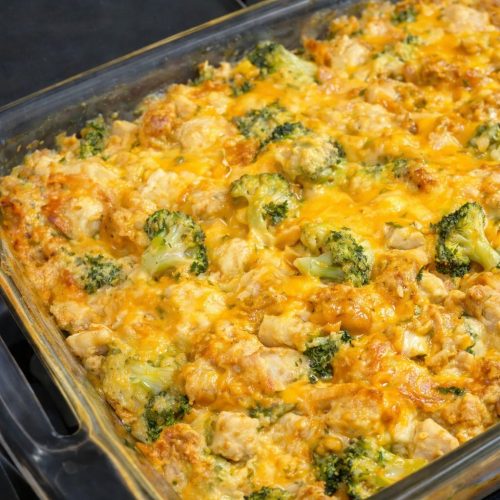 Golden chicken stuffing casserole dinner