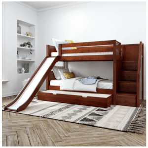 Trundle bunk bed with slide