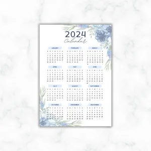 2024 Free Yearly Calendar Preview
