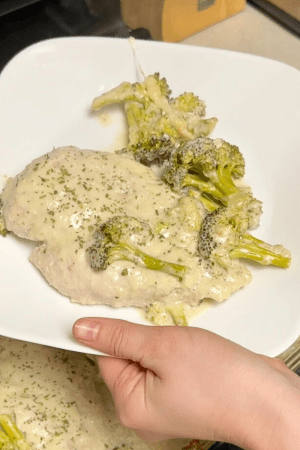 4 Ingredient Caesar Chicken and Broccoli Bake