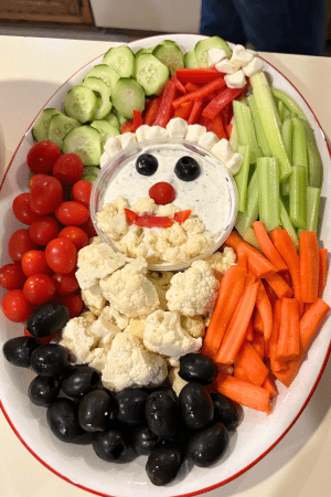 Christmas Santa Veggie Tray Appetizer