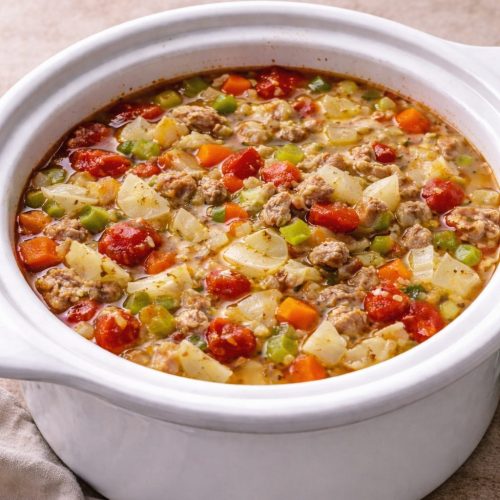 Hearty cabbage and turkey soup