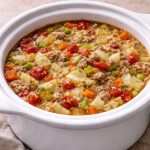 Hearty cabbage and turkey soup