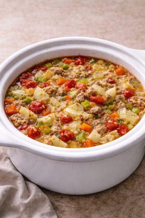 Hearty cabbage and turkey soup