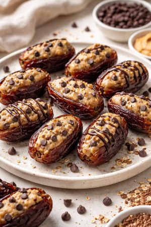 Chocolate chip cookie dough stuffed dates
