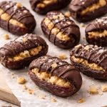 Chocolate-covered peanut butter dates with sea salt